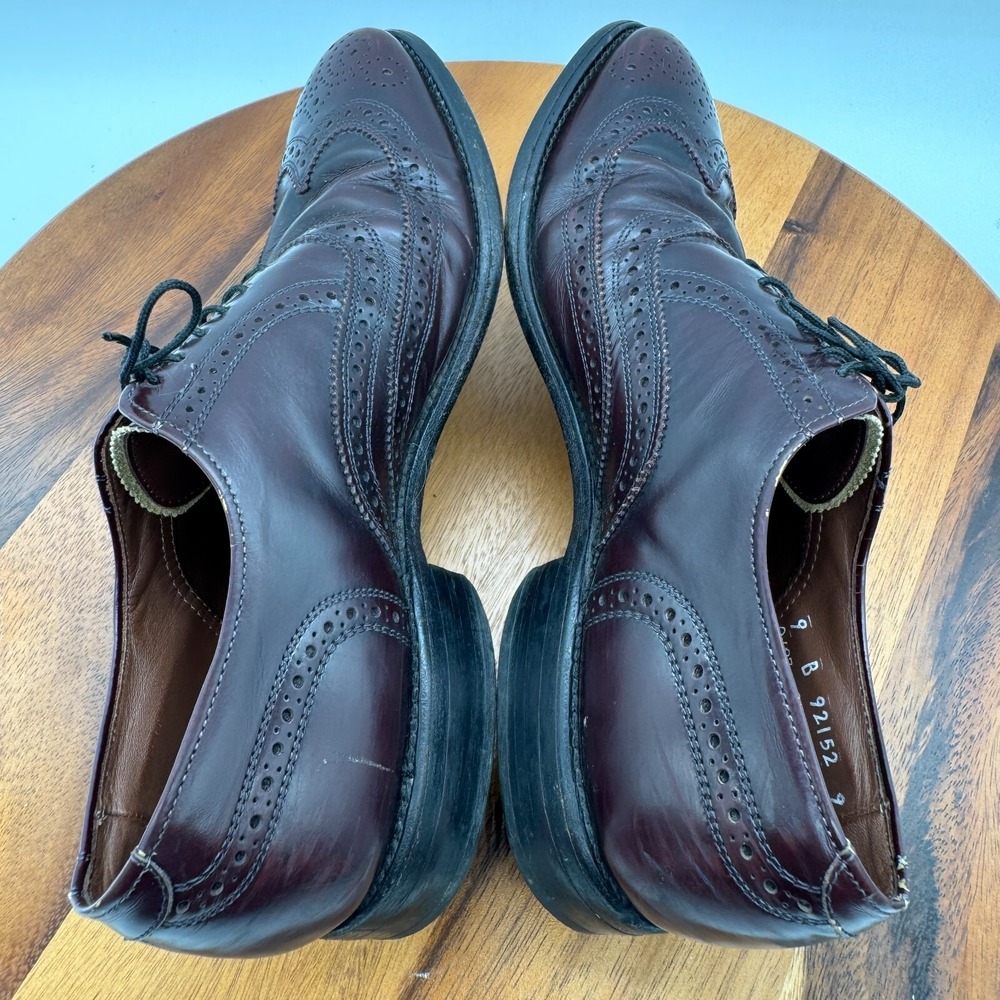 Allen Edmonds Lloyd Shoes Mens 9 B Brown Leather Wingtip Oxford Dress Casual - Picture 7 of 11